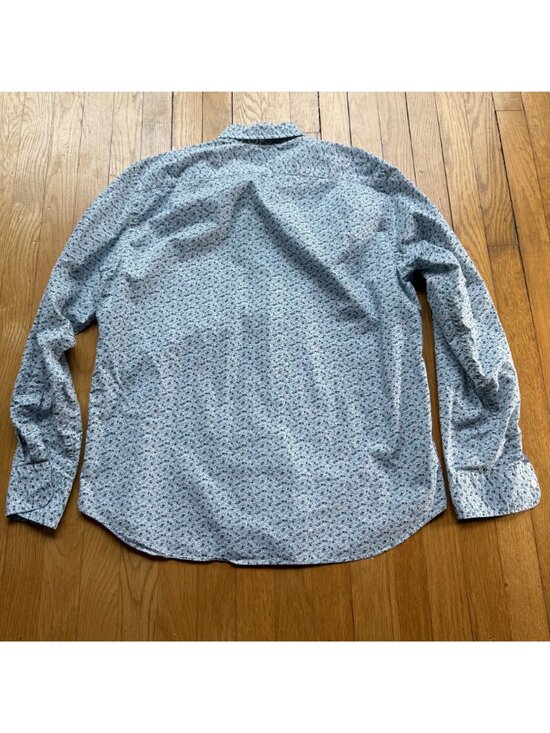 J. Crew Size L Floral Long Sleeve Button Down Classic Shirt Blue Preppy - Picture 12 of 12